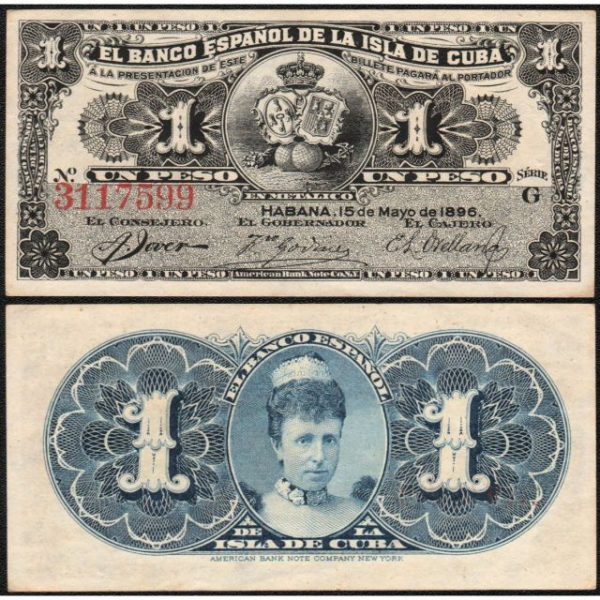 El Banco Español de la Isla de Cuba, 1 peso