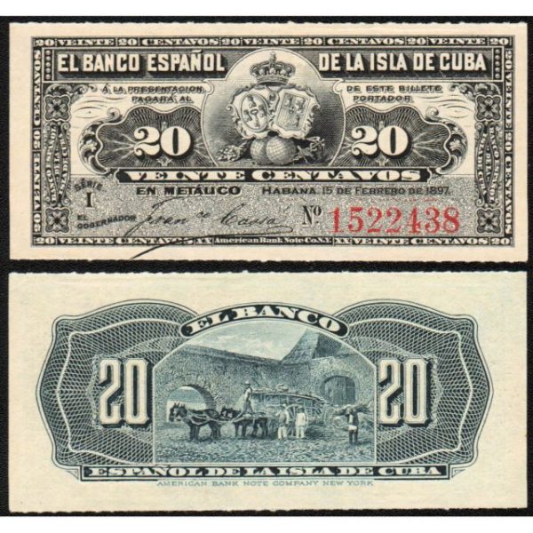 El Banco Español de la Isla de Cuba, 20 pesos