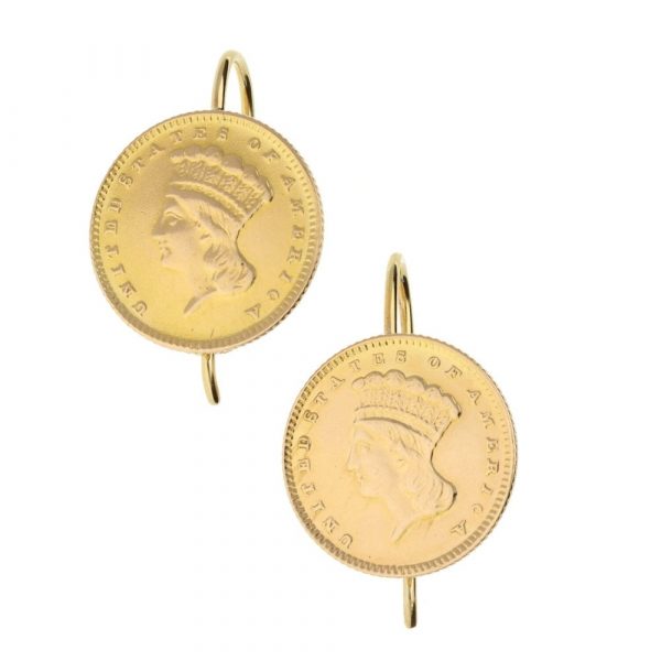 Queen Isabel Gold Coin Earings