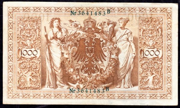 1910 grand banknotes from the imperial german empire