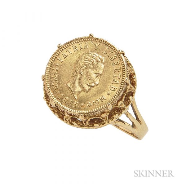 1901 Gold peso Ring