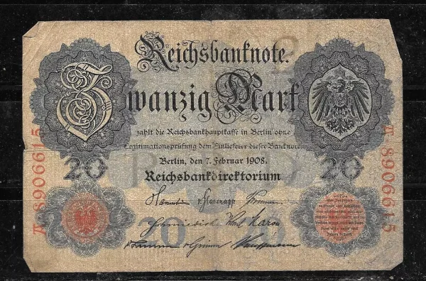 German 20 Mark banknote